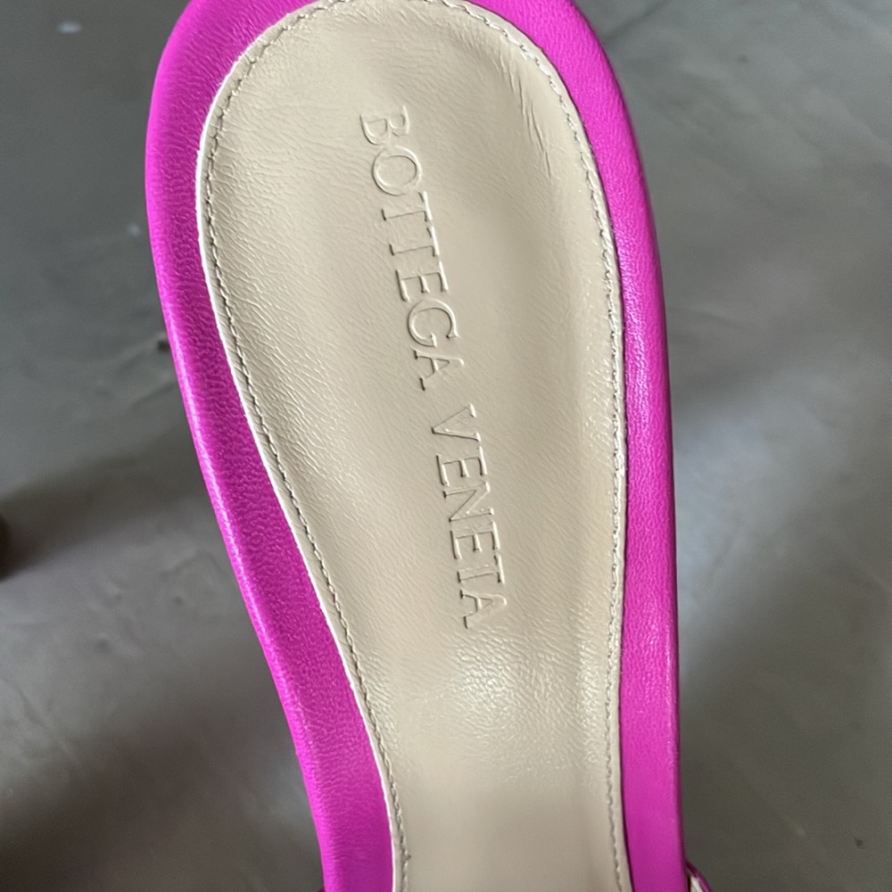 Bottega veneta pink leather nappa hollyhock pink sandal lounge sz 39 - Picture 4 of 9